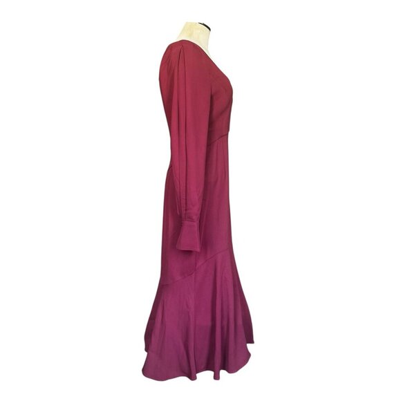 NWT Equipment  Natalia Long-Sleeve Midi-Dress SIZE 6 Cordovan color - Picture 4 of 5